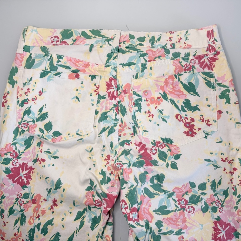 NYDJ Floral 5-Pocket Stretch Ankle Jeans 8 - Picture 9 of 10